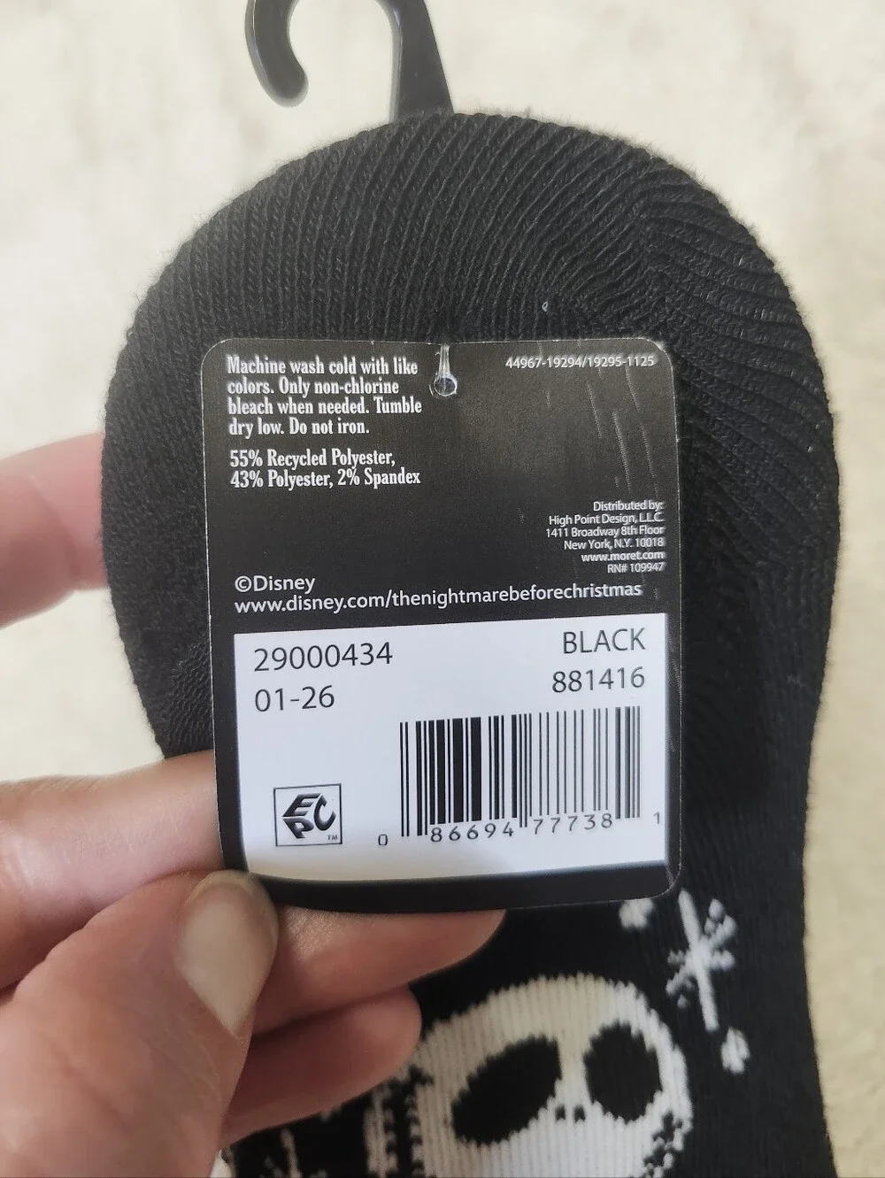 • New The Nightmare Before Christmas Scoop Liner Socks 3 Pair Shoe Size 4-10